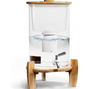 Bamboo Water Dispenser with Filter - White